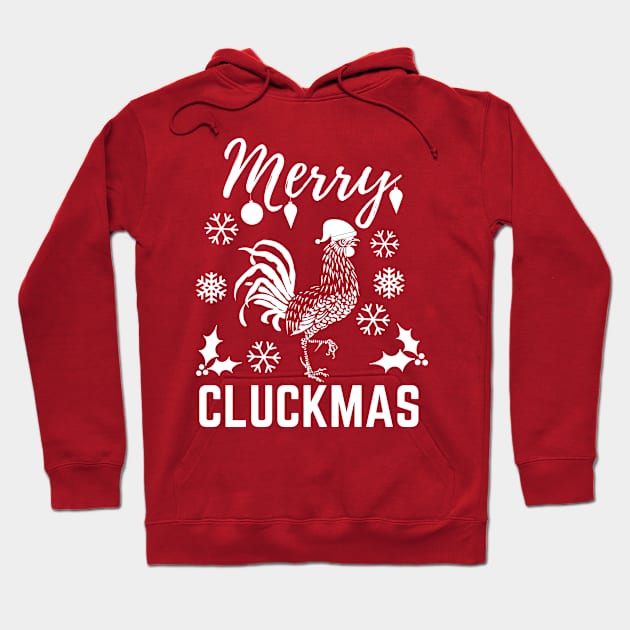 Merry Cluckmas Funny Christmas Chicken Vintage Pajama Gift For Family Hoodie by Famgift